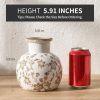 Ceramic Vintage Vase, 5.91 Inch Retro Ice Cracked Chinoiserie Floral Vase, Rustic Farmhouse Vases for Home Decor, Bookshelf, Garden, Chinoiserie Decor