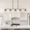 5-Light Modern Industrial Chandelier with Glass Shades