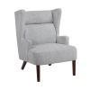 Contemporary Grey Wingback Accent Chair Chenille Upholstery Plywood Frame Living Room Furniture 1pc