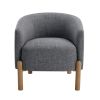 Gray Upholstered Accent Chair with Solid Wood Legs