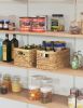 Handwoven Water Hyacinth Storage Basket with Handles