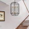18" Modern 8-Light Black & Gold Geometric Chandelier