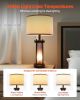 Farmhouse Table Lamps Set of 2 with Linen Shades