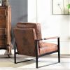 Classic Mid Century Modern Accent Chair with Durable Square Metal Frame, Armchair for Living Room, Bedroom