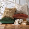 Throw Pillow Covers 18x18 Inch Set of 2, Soft Plush Faux Wool Khaki Solid Couch Pillow Covers