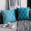 18x18 Inch Gold Velvet Throw Pillow Covers: 2 Pack Square Decorative Pillow Cases for Bedroom Sofa Couch Living Room, Turquoise