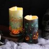 Halloween Flameless Pumpkin LED Candles with Remote (Set of 2)