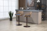 COOLMORE Swivel Bar Stools Set of 2 Adjustable Counter Height Chairs with Footrest for Kitchen, Dining Room 2PC/SET