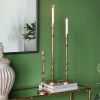 Holiday Decor Taper Candle Holder with Bead Accents
