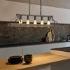 33.7" Black & Gold Vintage 5-Light Pendant Chandelier