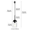 4-Pack H-Type Track Lighting Pendant Lights – Black with Glass Shades