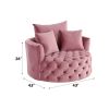 Zunyas Pink Velvet Accent Chair W/Swivel