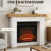 Modern fireplace mantel, freestanding fireplace, electric fireplace, natural wood
