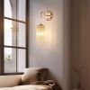 Gold Crystal Wall Sconce Set