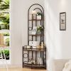 4-Tier Corner Bookshelf with Metal Frame