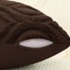 Throw Pillow Covers 18x18 Inch Set of 2, Soft Plush Faux Wool Dark Brown Solid Couch Pillow Covers