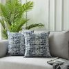 Jacquard Decorative Throw Pillow Covers for Couch Set of 2, 18x18 Inches, Navy Blue