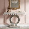 Modern Mirrored Console Table with Storage Shelf