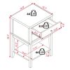 28" Tall Black Nightstand with 2 Drawers