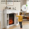 Modern fireplace mantel, freestanding fireplace, electric fireplace, white