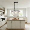 Minimalist 3-Light Linear Chandelier, Matte Black Pendant Lighting with Frosted Glass Shades