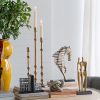 Holiday Decor Taper Candle Holder with Bead Accents