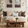Throw Pillow Covers 18x18 Inch Set of 2, Soft Plush Faux Wool Brown Solid Couch Pillow Covers