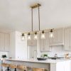 5-Light Modern Industrial Chandelier with Glass Shades
