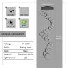 20 Ring High Ceiling Chandelier Foyer, Black Modern LED Large Staircase Long Chandeliers Light Fixture with Remote for Entryway Living Room