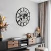 36" Black Metal World Map Wall Clock – Silent