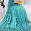SOGA Teal Acrylic Knitted Throw Blanket â€“ Soft and Cozy Decorative Blanket for Bed, Sofa, Living Room, or Couch, Warm and Stylish Home DÃ©cor Accent