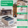 Foldable Linen Storage Bins Set of 4 with Clear Window