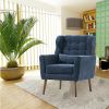 Modern Accent Chair,Chenille Arm Chairs for Living Room,Upholstered Mordern Armchair,Comfy Soft Padded Lounge Chair in Small Space, Bedroom, w/Pillow