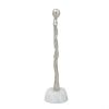 Abstract Aluminum Human Figurine on Marble Base – Silver White