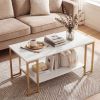 Modern Accent Table with Open Storage Shelf for Apartment and Lounge