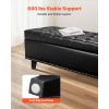 Button-Tufted Storage Ottoman Bench, PU Leather Bench with Storage and Solid Wood Legs, Modern Shoe Benches Seat for Entryway