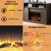 Tobias Rustic Oak Finish Fireplace with Shelf Storage