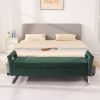 67.91"Wide Velvet Storage Soft Bench with Armrests for Living Room, Entryway and Bedroom. GREEN
