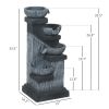 4-Tier Cascading Water Fountain with LED Lights – Resin