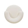 Fuji 360 Swivel Low Barrel Back Accent Chair, Ivory White Boucle