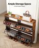 Farmhouse Shoe Cabinet with 4 Flip Drawers