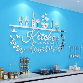 Kitchen Wall Decor 3D DIY Acrylic Silver Bless This Home