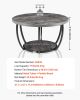 Modern 2-Tier Round Coffee Table with Open Storage