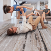 8x10 Brown Striped Area Rug – Stain Resistant & Non-Shedding