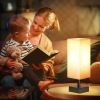 Minimalist Bedside Table Lamp with Fabric Shade