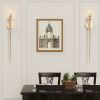 2-Pack Golden Candle Holder Torch Wall Light, Electronic Candle Wall Scone