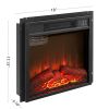 18" Electric Fireplace Insert with Remote & Realistic Flame