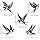 5 Pieces Metal Bird Wall Decor - Rustic Farmhouse Room Decor Simple Bird Flock Black Wall Art Home Decor for Living Room, Bedroom, Dining Room