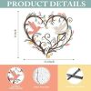 Metal Hummingbird Wall Art, 11.6" x 11" Heart Shaped Hollow Design Decor