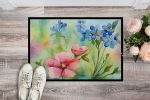 NEW Alaska Forget-me-nots in Watercolor Doormat Front Door Mat Indoor Outdoor Rugs for Entryway, Non Slip Washable Low Pile, 18H X 27W